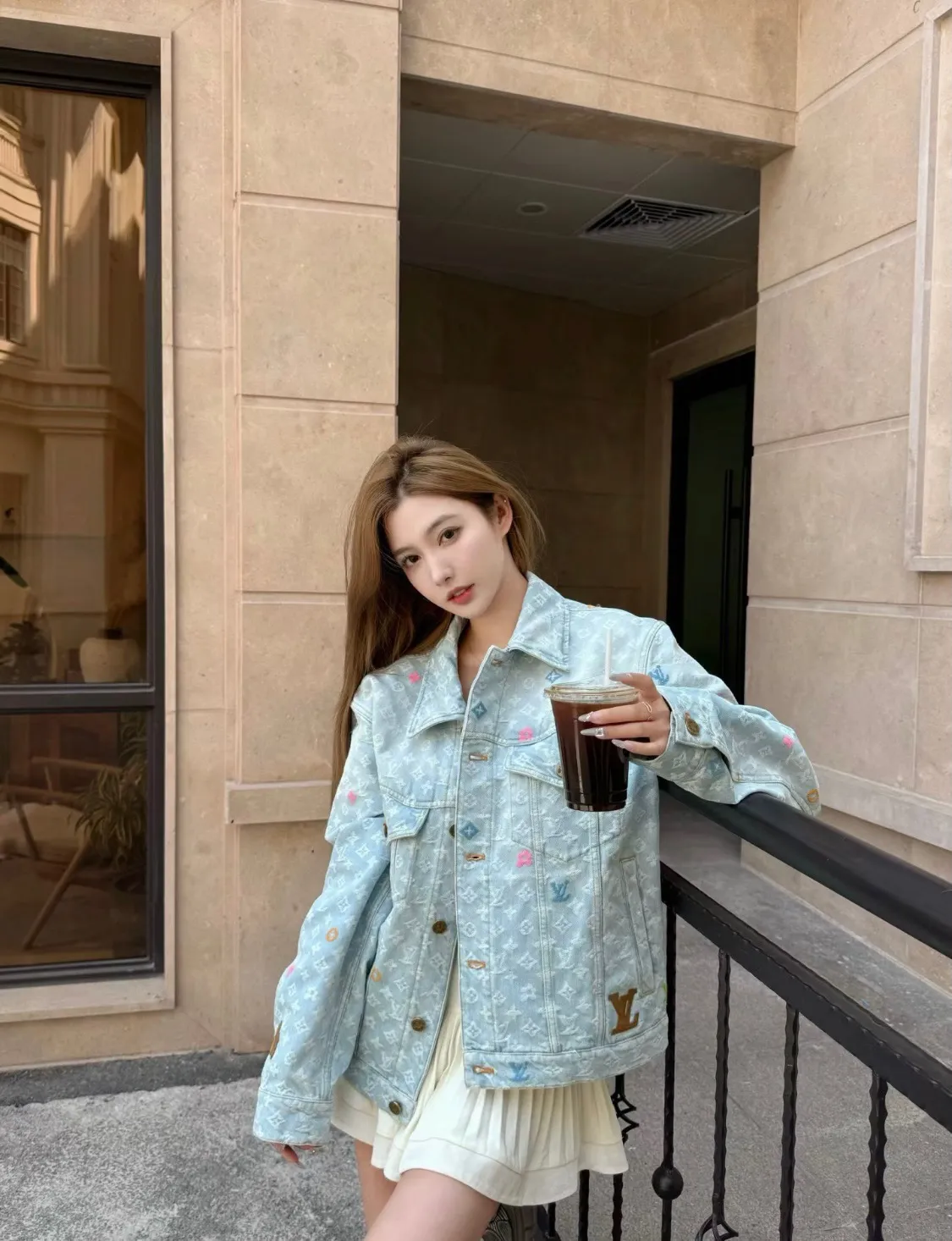 Louis Vuitton/Louis Vuitton Tyler joint old flower jacquard embroidered denim jacket